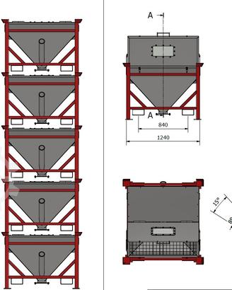 tramoggia di stoccaggio su pallet