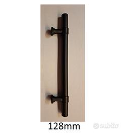 8 maniglie LONTAN alluminio/metallo nero 128mm