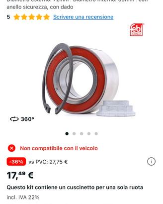 X2 Cuscinetti ruota e36
