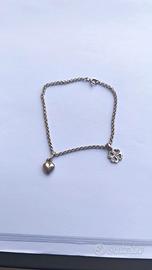 Bracciale catena argento charm cuore
quadrifoglio