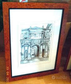 QUADRO DISEGNO A CHINA FATTO A MANO BELLUNO