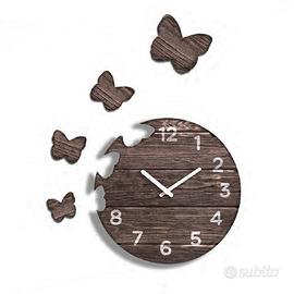 Orologio da parete Farfalle in legno moderno