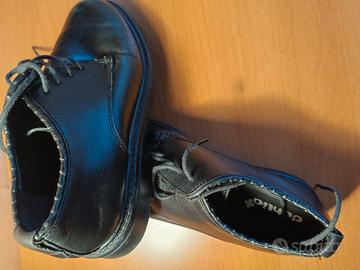 ballerine stringate in pelle nero