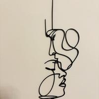 Statua Line Art Coppia Amore e Bacio soprammobile