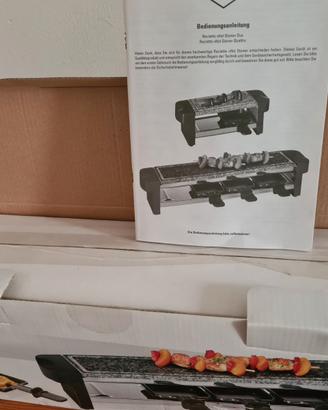 Apparecchio per raclette e con piastra in pietra