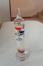 Termometro di Galileo in vetro e ampolle cm.23