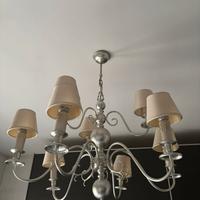 Lampadario in foglia argento