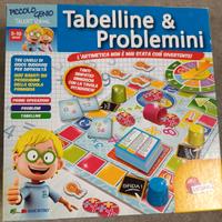 Gioco da tavolo tabelline e problemini