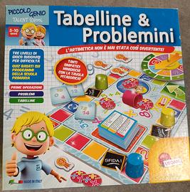 Gioco da tavolo tabelline e problemini