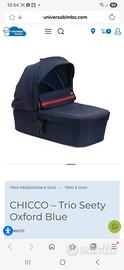 Navicella e passeggino Chicco Seety Oxford blue