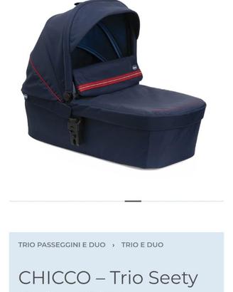 Navicella e passeggino Chicco Seety Oxford blue