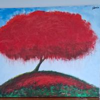 Quadro albero rosso