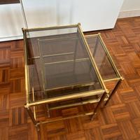 Tavolino di vetro Fumè stile maison jansen