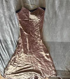 Abito lungo satin bronzo lulu fl’h