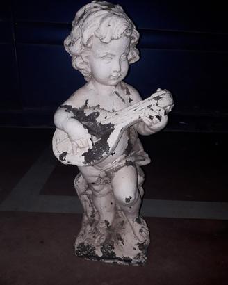 putto mandolino cemento e polvere di marmo 