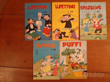 LUPETTINO/BINGO/FRUGOLINO/PUFFI. Lotto di 5 1963