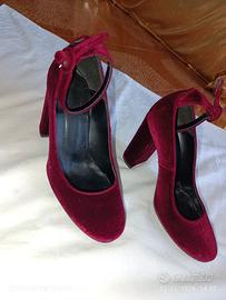 ballerine in velluto  tacco alto 