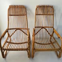 Coppia di poltrone in bamboo originali anni 60