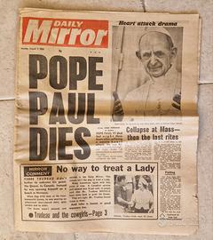 Giornale vintage Daily Mirror 1978