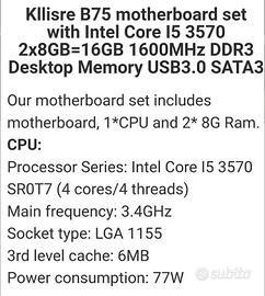 kit computer: CPU I5+ RAM+ scheda madre