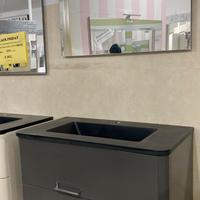 LAVABO 80 CM NERO OPACO 2 CASSETTI