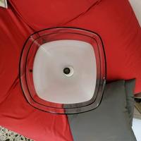 Lampada vintage di design in vetro opalino