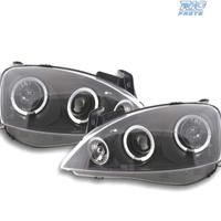 FARI PER OPEL CORSA C 00-06 ANGEL EYES LED FONDO N