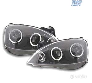 FARI PER OPEL CORSA C 00-06 ANGEL EYES LED FONDO N
