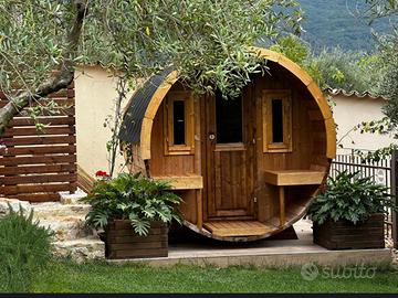 SAUNA A BOTTE FINLANDESE DA ESTERNO- PARI AL NUOVO