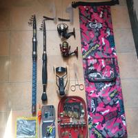 Attrezzatura da pesca Completa Canne Mulinelli 