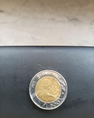 moneta bimetallica da 500 lire 