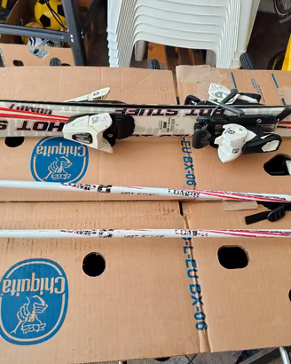 sci bambino 90 cm + scarponi 195 mm + doposci