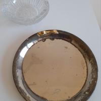 Piatto in Silver Plate e Posacenere in Cristallo