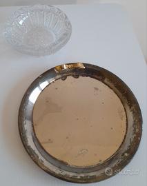 Piatto in Silver Plate e Posacenere in Cristallo
