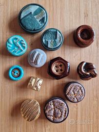 Bottoni gioiello in ceramica francesi vintage rari