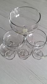 6 bicchieri vintage a coppa calici Rosso Antico