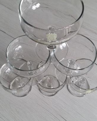 6 bicchieri vintage a coppa calici Rosso Antico