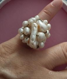 anello vintage argento/madreperla 