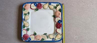 Vassoio centro tavola in ceramica 33 cm x 33 cm