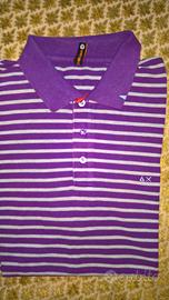 Polo SUN68 Lilla a Righe