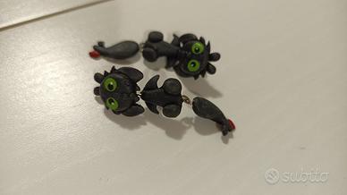orecchini fimo furia buia dragon trainer