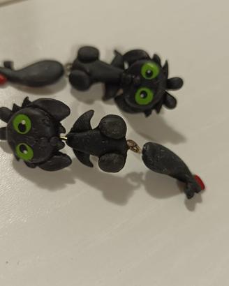 orecchini fimo furia buia dragon trainer