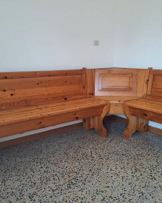 Panca angolare in legno massello