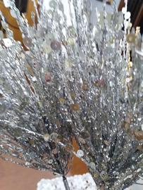 Ramo fiori artificiali argento e dorati