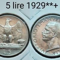 5 lire 1929**+