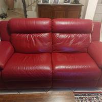 divano poltronesofa rosso in vera pelle elettrico