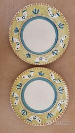 Coppia piatti ceramiche Vietri dipinto a mano