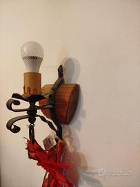 lampadario ferro battuto taverna faretti