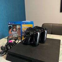 Ps4 slim + 2 giochi+ 2 joystick