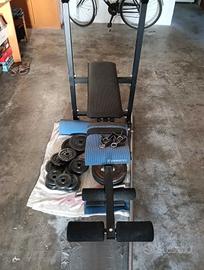 Panca, bilanciere, manubri e pesi palestra